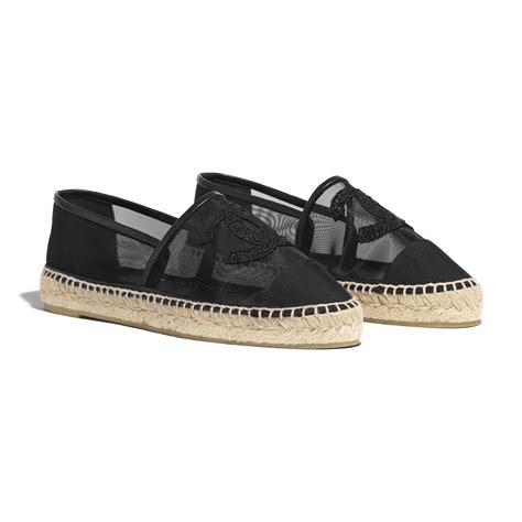 chanel espadrilles zwart leer|chanel espadrilles.